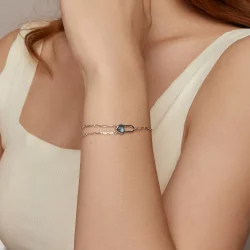 Bransoletka PANDORA Style Natural Aquamarine - BSB191