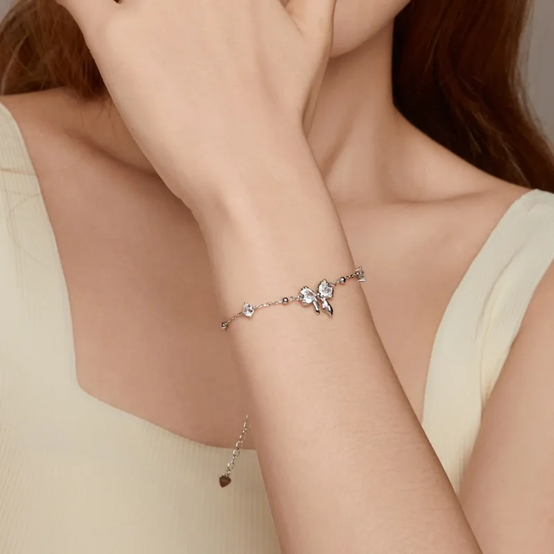 (zdjęcie do) Bransoletka Pandora Style Sparkling Bow - BSB188 - Wyświetl 9