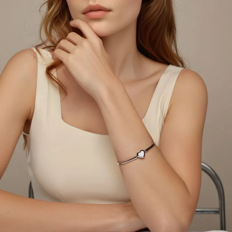 (zdjęcie do) Bransoletka podstawowa PANDORA Style Heart - BSB192 - Wyświetl 7