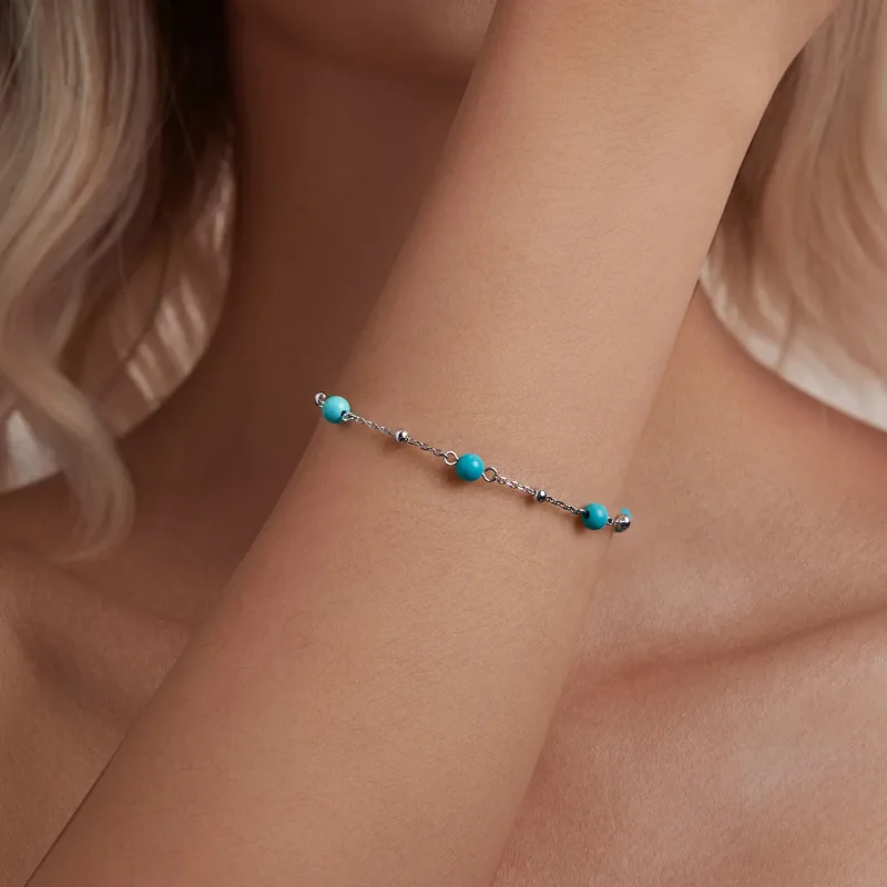 (zdjęcie do) Bransoletka w stylu PANDORA Turquoise - BSB197 - Wyświetl 5