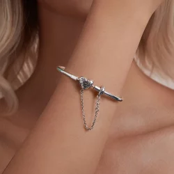 Bransoletka w stylu vintage PANDORA w kształcie serca - SCB287