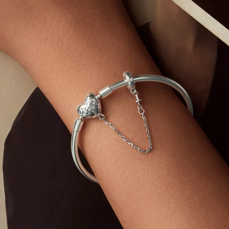 (zdjęcie do) Bransoletka w stylu vintage PANDORA w kształcie serca - SCB287 - Wyświetl 6