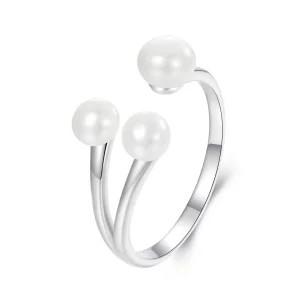Elegancki pierścionek z perłą w stylu PANDORA - BSR574-E
