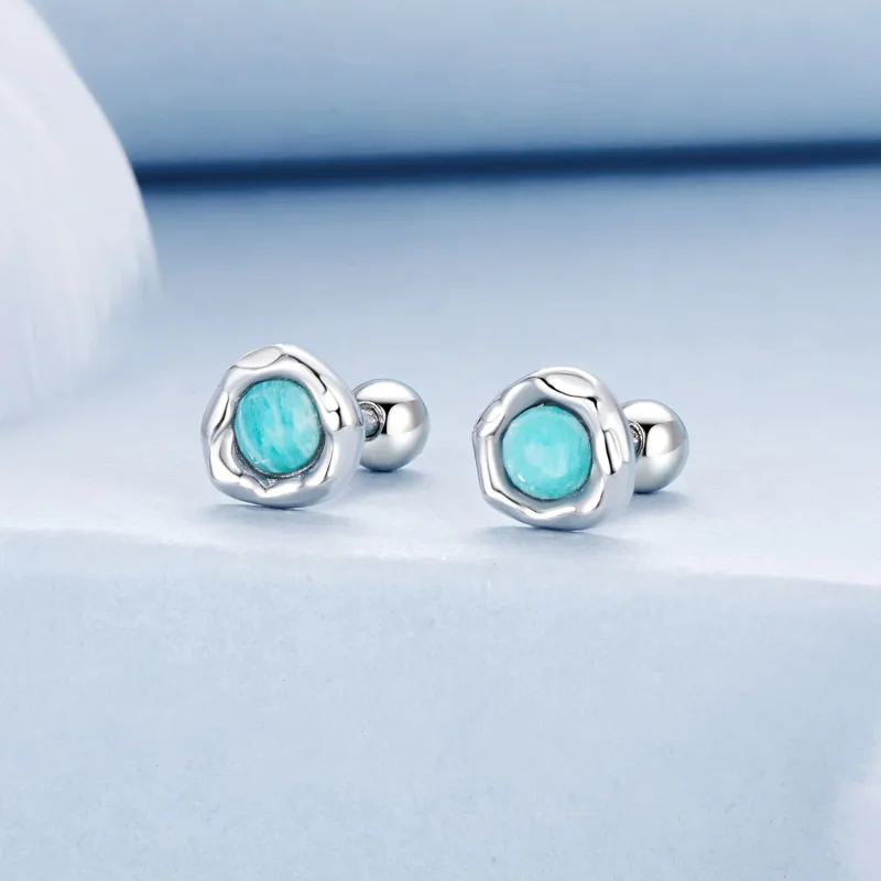 (zdjęcie do) Kolczyki PANDORA Style Amazonite - BSE1056 - Wyświetl 2