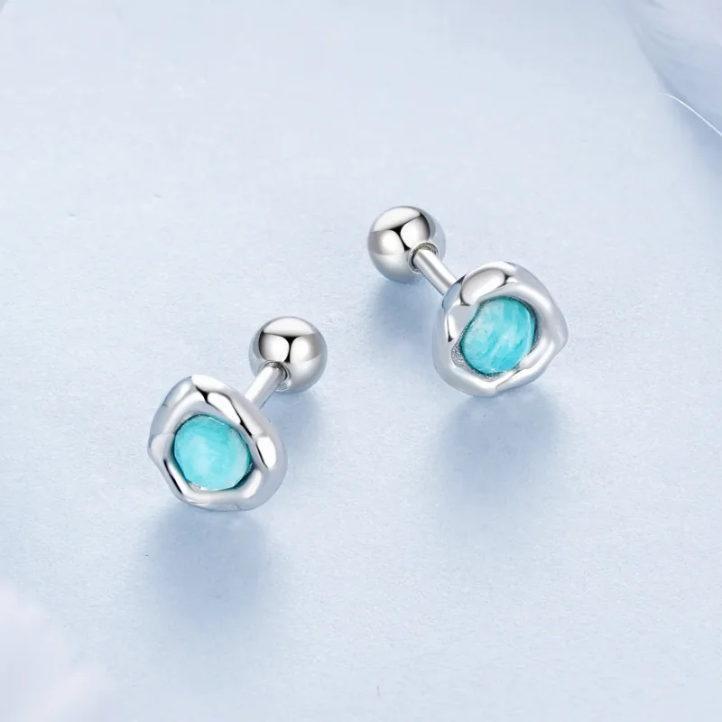 (zdjęcie do) Kolczyki PANDORA Style Amazonite - BSE1056 - Wyświetl 3
