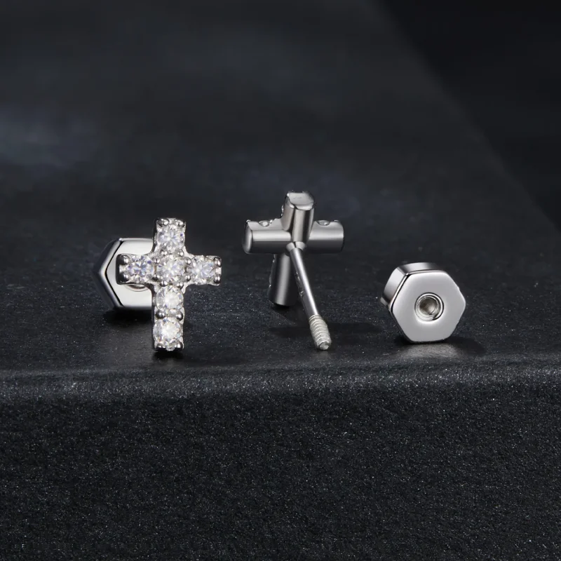 (zdjęcie do) Kolczyki PANDORA Style Cross (jeden certyfikat) - MSE070 - Wyświetl 2