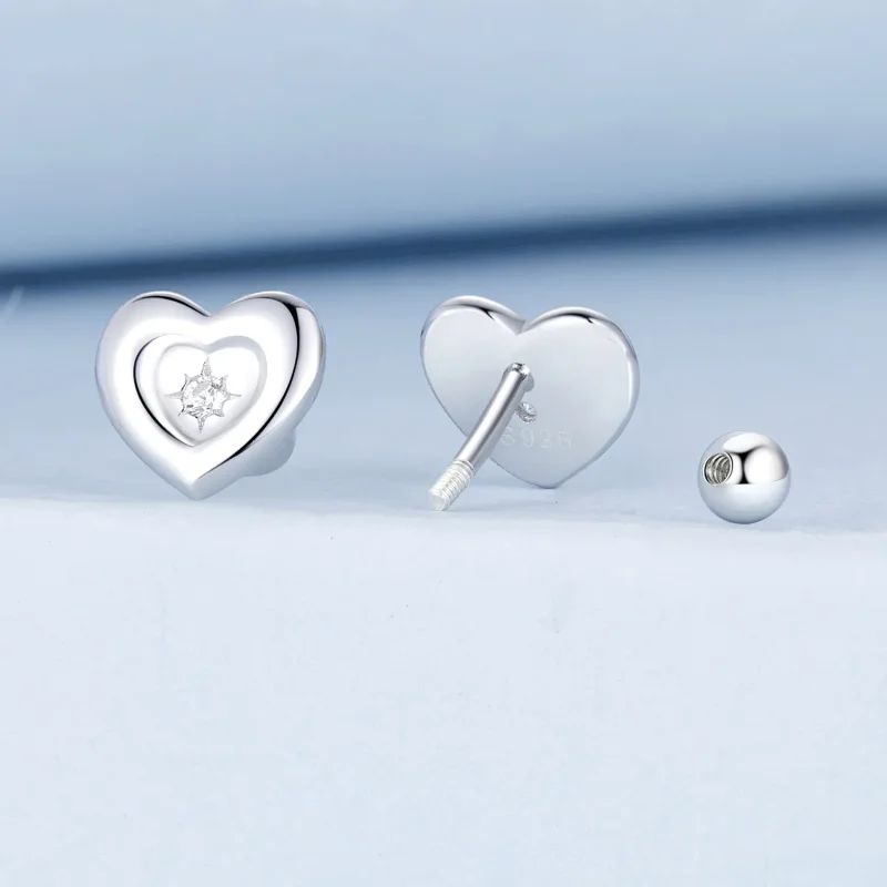 (zdjęcie do) Kolczyki PANDORA Style Heart Starburst - BSE1045 - Wyświetl 2