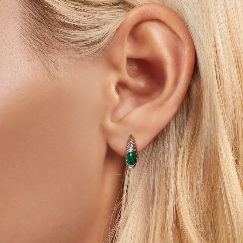(zdjęcie do) Kolczyki PANDORA Style Malachite - BSE1057 - Wyświetl 5