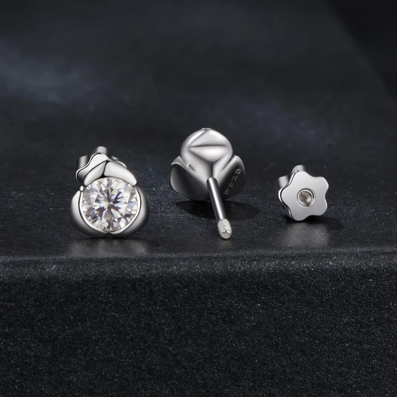 (zdjęcie do) Kolczyki PANDORA Style Moissanite Rose (z jednym certyfikatem) - MSE071 - Wyświetl 2