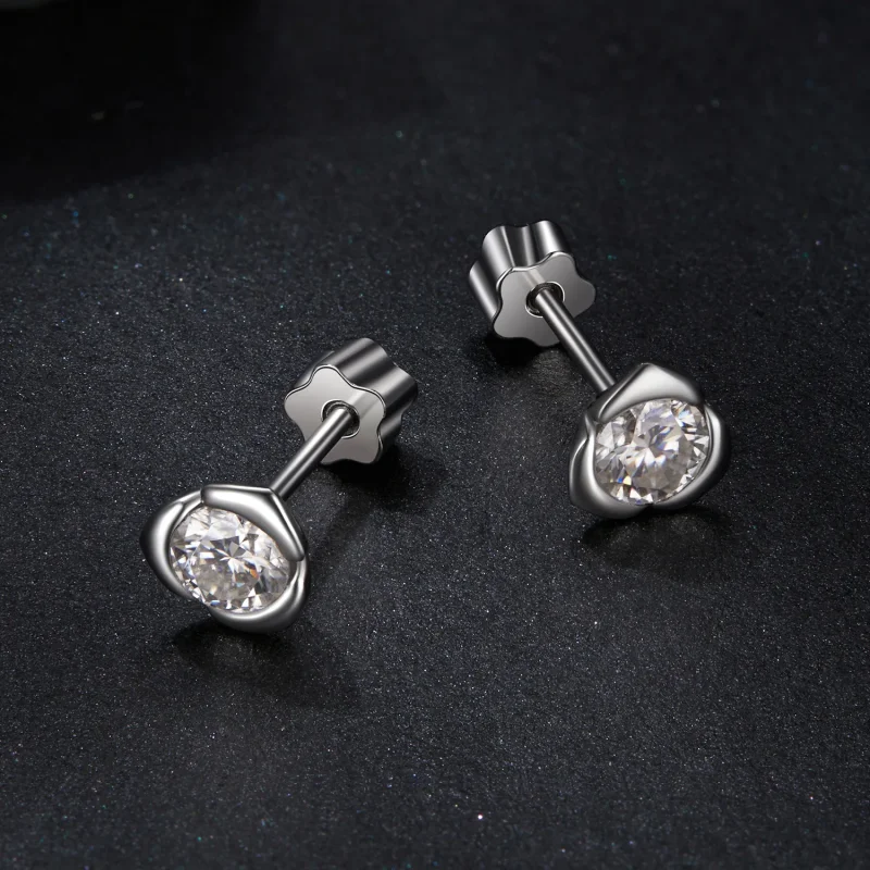 (zdjęcie do) Kolczyki PANDORA Style Moissanite Rose (z jednym certyfikatem) - MSE071 - Wyświetl 3