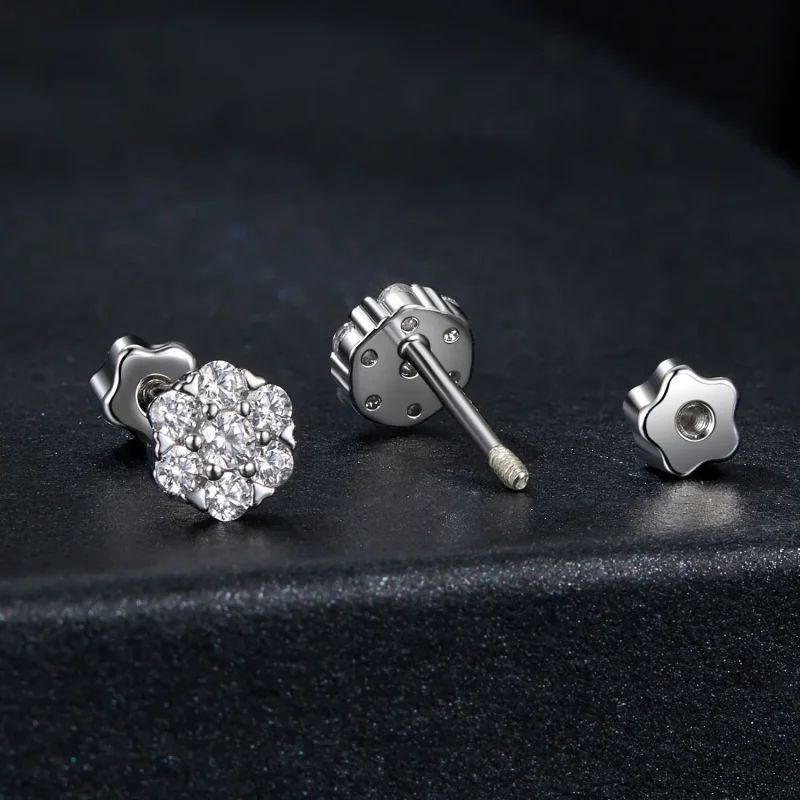 (zdjęcie do) Kolczyki PANDORA Style Moissanite (z jednym certyfikatem) - MSE059 - Wyświetl 2