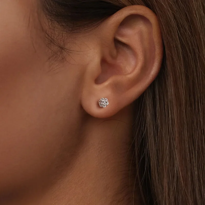 (zdjęcie do) Kolczyki PANDORA Style Moissanite (z jednym certyfikatem) - MSE059 - Wyświetl 6