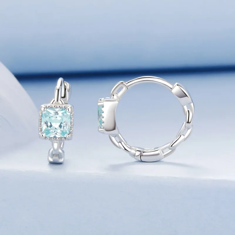 (zdjęcie do) Kolczyki PANDORA Style Navy Princess Square - BSE1100 - Wyświetl 2
