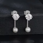 Kolczyki PANDORA Style Simple przód i tył (dwa certyfikaty) - MSE068
