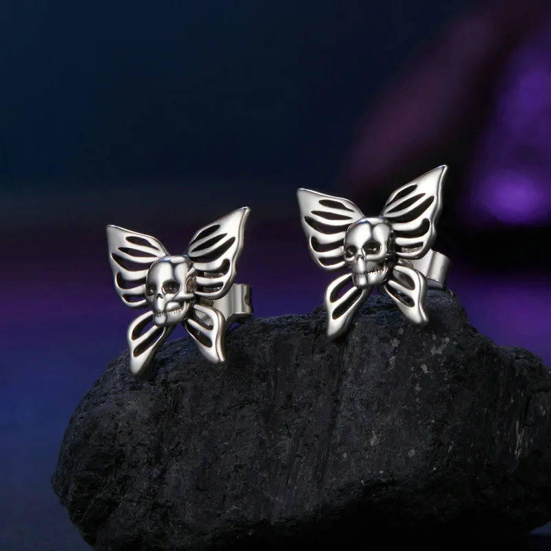(zdjęcie do) Kolczyki PANDORA Style Skull Butterfly - SCE1798 - Wyświetl 2