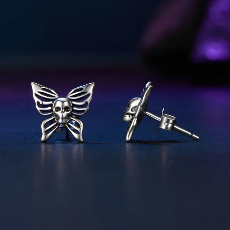 (zdjęcie do) Kolczyki PANDORA Style Skull Butterfly - SCE1798 - Wyświetl 4