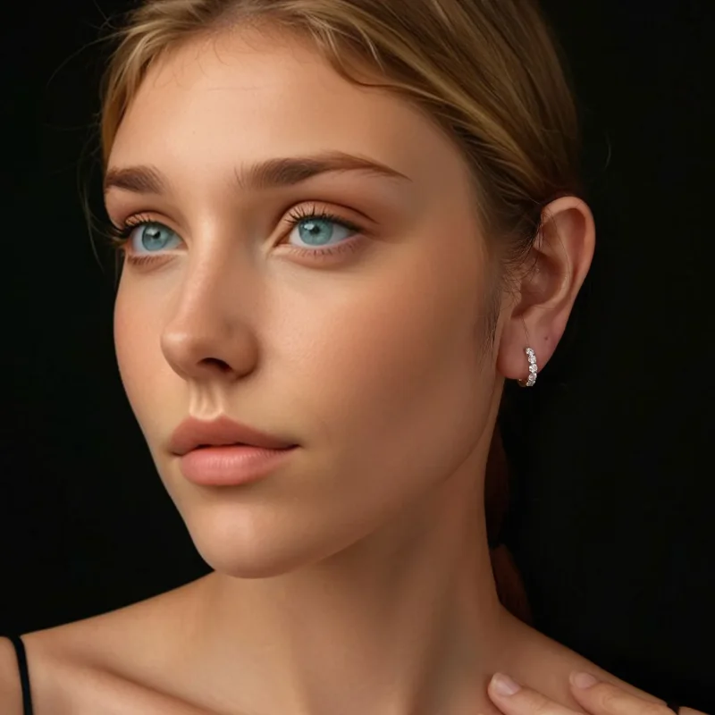 (zdjęcie do) Kolczyki PANDORA Style Sparkling (jeden certyfikat) - MSE069 - Wyświetl 7