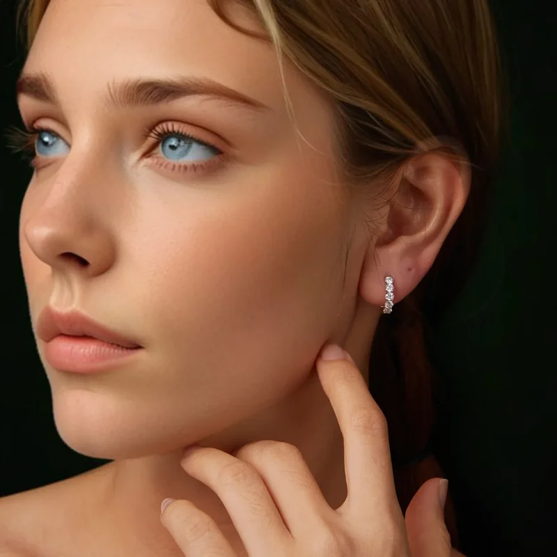 (zdjęcie do) Kolczyki PANDORA Style Sparkling (jeden certyfikat) - MSE069 - Wyświetl 8