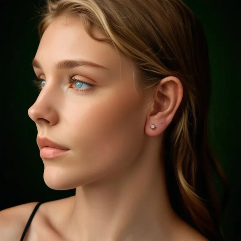 (zdjęcie do) Kolczyki PANDORA Style Star sparkling (jeden certyfikat) - MSE067 - Wyświetl 7