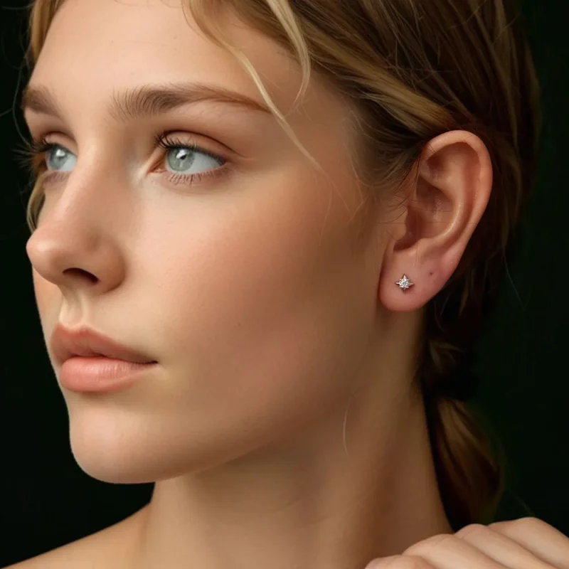 (zdjęcie do) Kolczyki PANDORA Style Star sparkling (jeden certyfikat) - MSE067 - Wyświetl 8