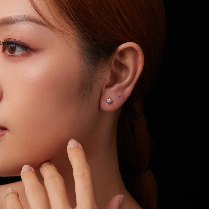 (zdjęcie do) Kolczyki PANDORA Style Star sparkling (jeden certyfikat) - MSE067 - Wyświetl 9