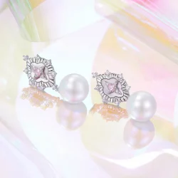 Kolczyki PANDORA Style Starlight pink - YIE246