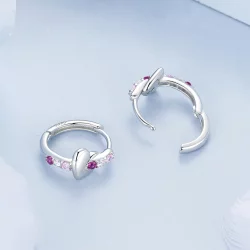 Kolczyki w kształcie serca w stylu PANDORA - BSE1049