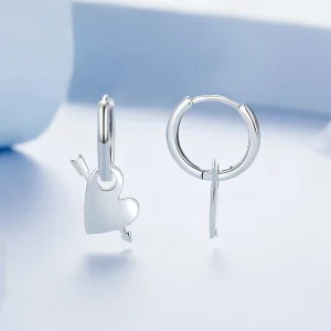 Kolczyki w kształcie serca w stylu PANDORA - BSE1082