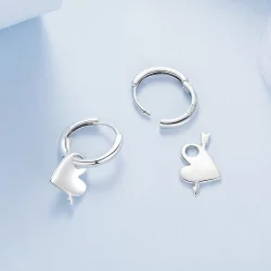 Kolczyki w kształcie serca w stylu PANDORA - BSE1082