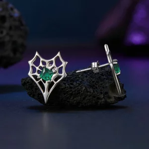 Kolczyki w kształcie serca w stylu PANDORA Spider Web - SCE1797