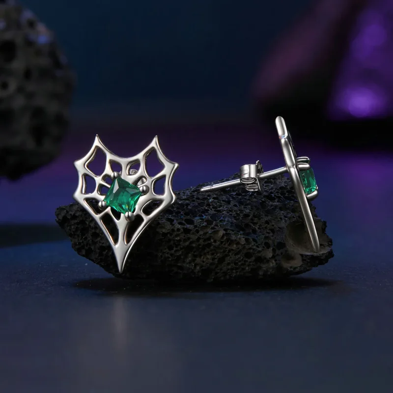 (zdjęcie do) Kolczyki w kształcie serca w stylu PANDORA Spider Web - SCE1797 - Wyświetl 4