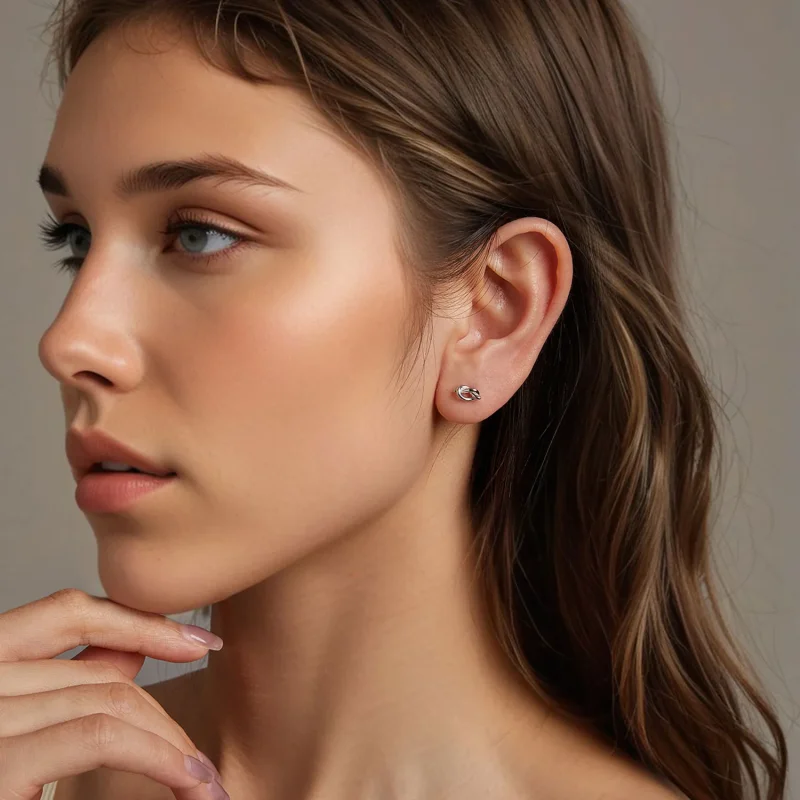 (zdjęcie do) Kolczyki w stylu PANDORA Knot - BSE1051 - Wyświetl 8