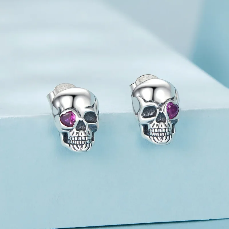 (zdjęcie do) Kolczyki w stylu PANDORA Skull - SCE1771 - Wyświetl 2