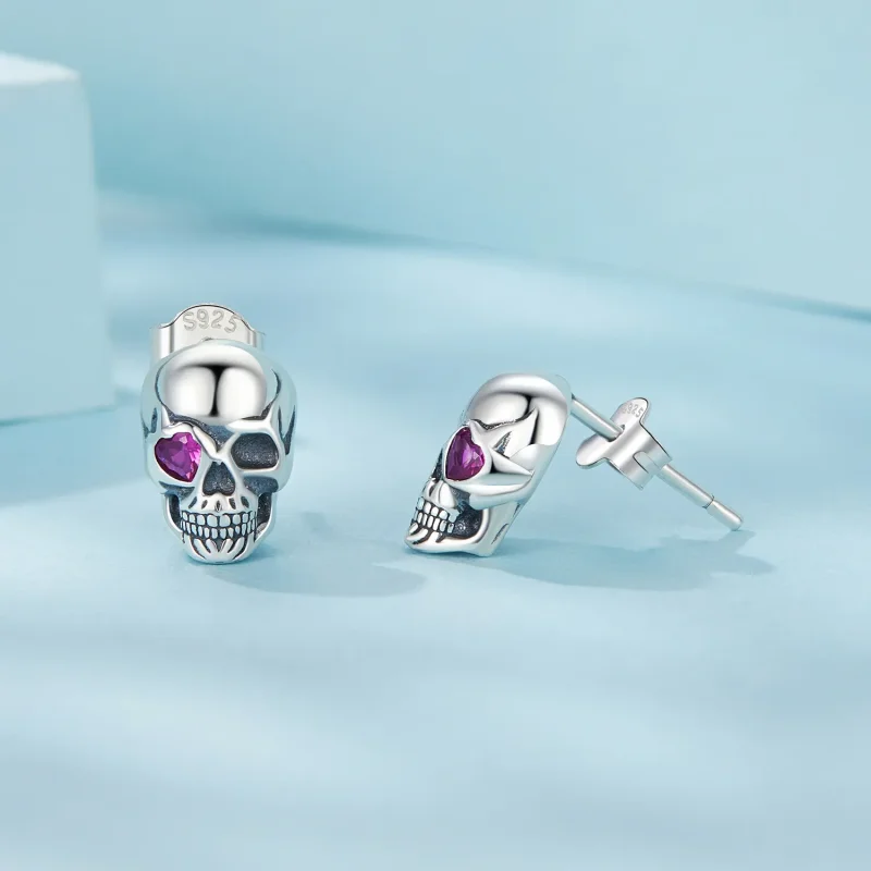 (zdjęcie do) Kolczyki w stylu PANDORA Skull - SCE1771 - Wyświetl 4