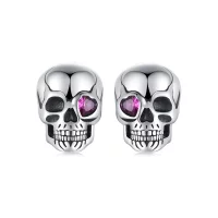 Kolczyki w stylu PANDORA Skull - SCE1771