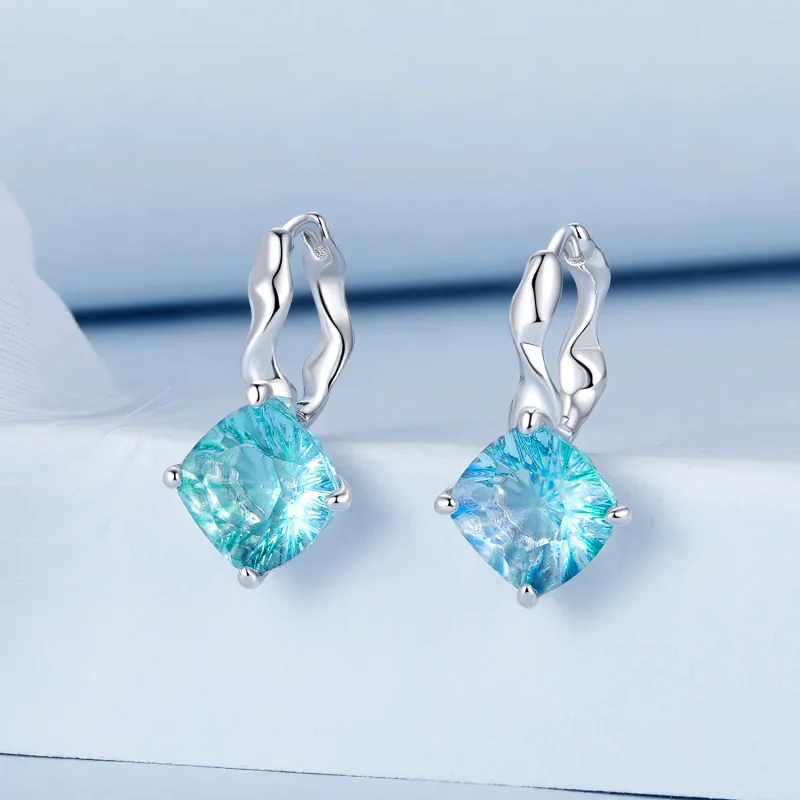(zdjęcie do) Kolczyki w stylu PANDORA Turquoise Tourmaline - BSE1047 - Wyświetl 2