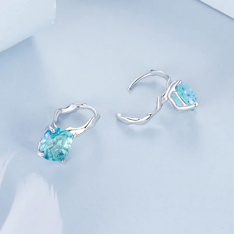 (zdjęcie do) Kolczyki w stylu PANDORA Turquoise Tourmaline - BSE1047 - Wyświetl 4