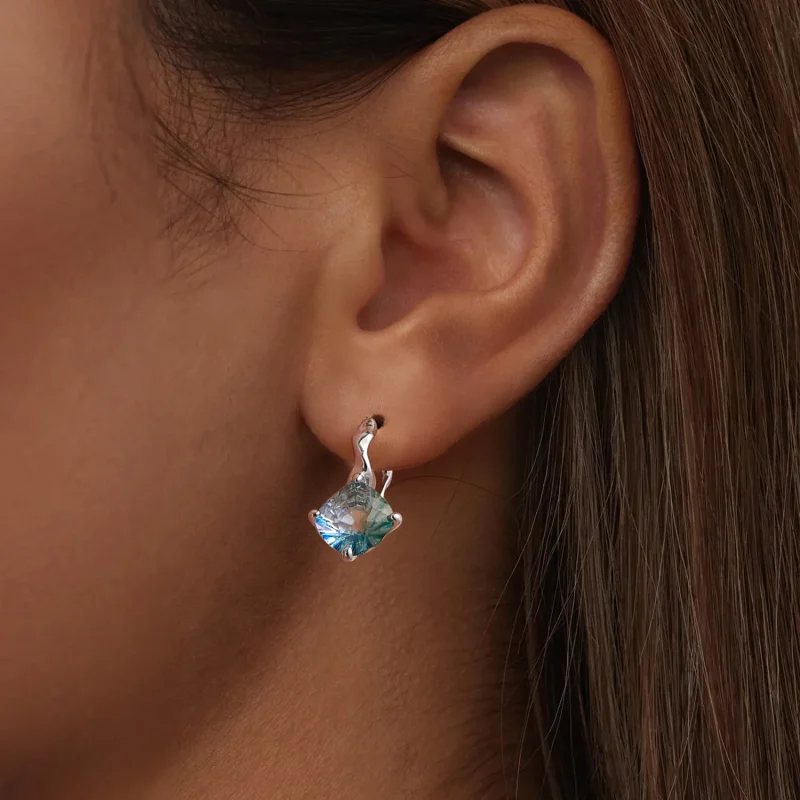 (zdjęcie do) Kolczyki w stylu PANDORA Turquoise Tourmaline - BSE1047 - Wyświetl 6