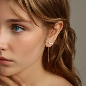 Kolczyki z frędzlami z pereł w stylu PANDORA Shell - SCE1777