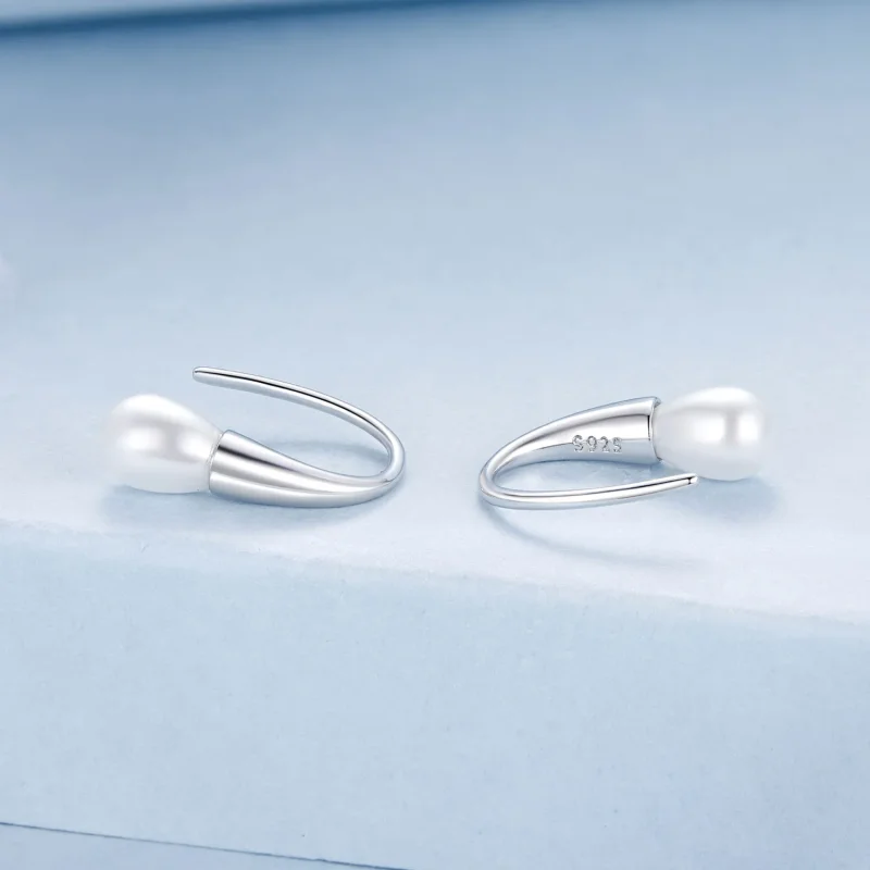 (zdjęcie do) Kolczyki z pereł w stylu PANDORA Teardrop - BSE1054 - Wyświetl 2