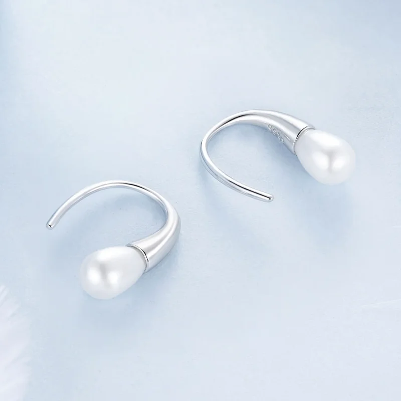 (zdjęcie do) Kolczyki z pereł w stylu PANDORA Teardrop - BSE1054 - Wyświetl 4