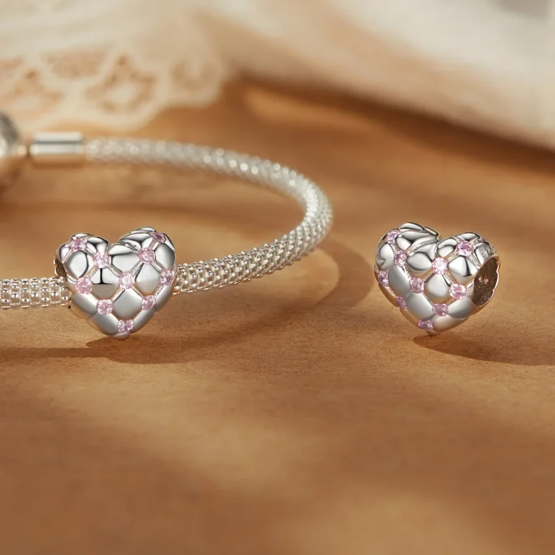 (zdjęcie do) Koraliki PANDORA Style Pink Diamond Heart - BSC1054 - Wyświetl 4
