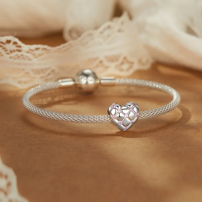 (zdjęcie do) Koraliki PANDORA Style Pink Diamond Heart - BSC1054 - Wyświetl 5