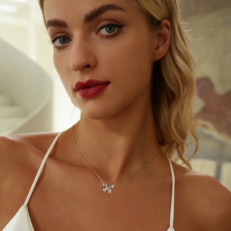 (zdjęcie do) Naszyjnik PANDORA Style Rose Butterfly - BSN396 - Wyświetl 6