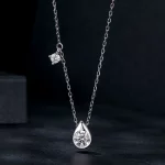 Naszyjnik typu drop z moissanitem o masie 0,5 ct w stylu PANDORA (z jednym certyfikatem) - MSN037