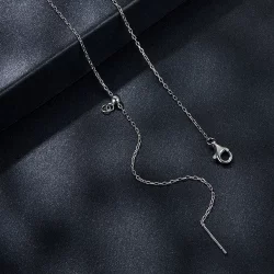 Naszyjnik typu drop z moissanitem o masie 0,5 ct w stylu PANDORA (z jednym certyfikatem) - MSN037
