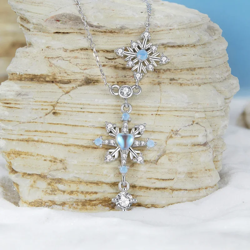(zdjęcie do) Naszyjnik w stylu PANDORA Snowflake - BSN364 - Wyświetl 2