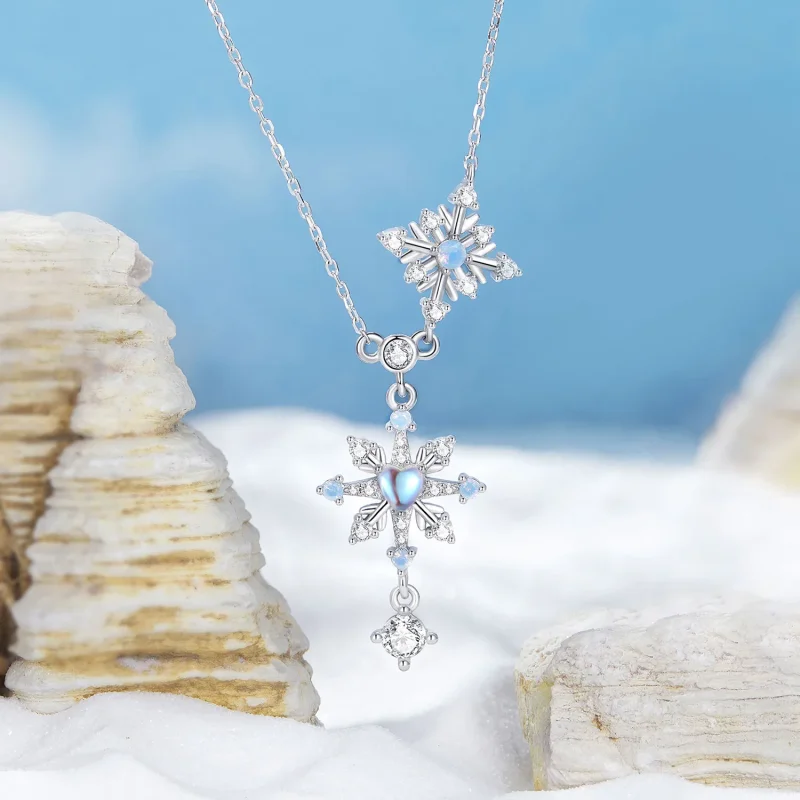 (zdjęcie do) Naszyjnik w stylu PANDORA Snowflake - BSN364 - Wyświetl 3