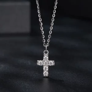 Naszyjnik w stylu PANDORA z krzyżykiem (z jednym certyfikatem) - MSN039