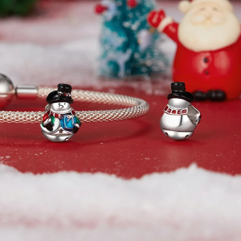(zdjęcie do) PANDORA Style Christmas Bell Snowman Beads - SCC2913 - Wyświetl 4